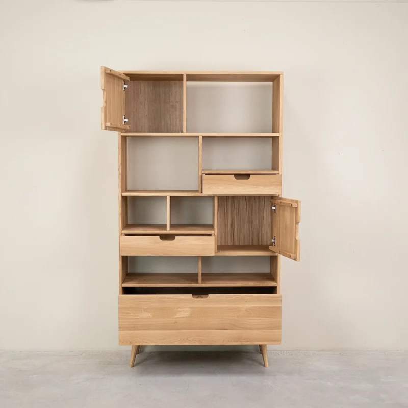 Bibliothèque en bois massif de chêne Escandi Atelier 3 - NordicStory