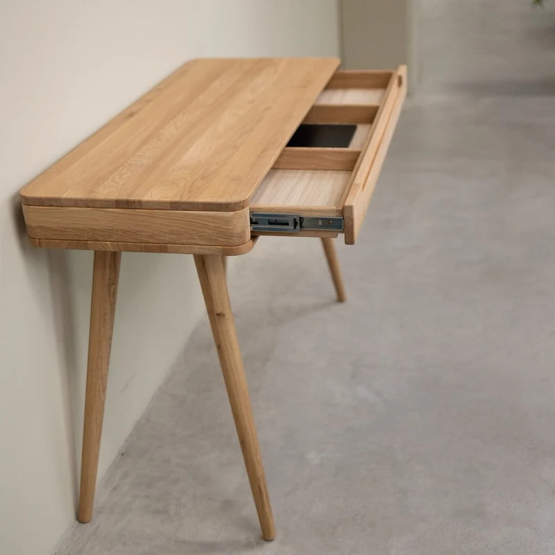 Bureau console en bois massif de chêne Escandi Atelier – NordicStory