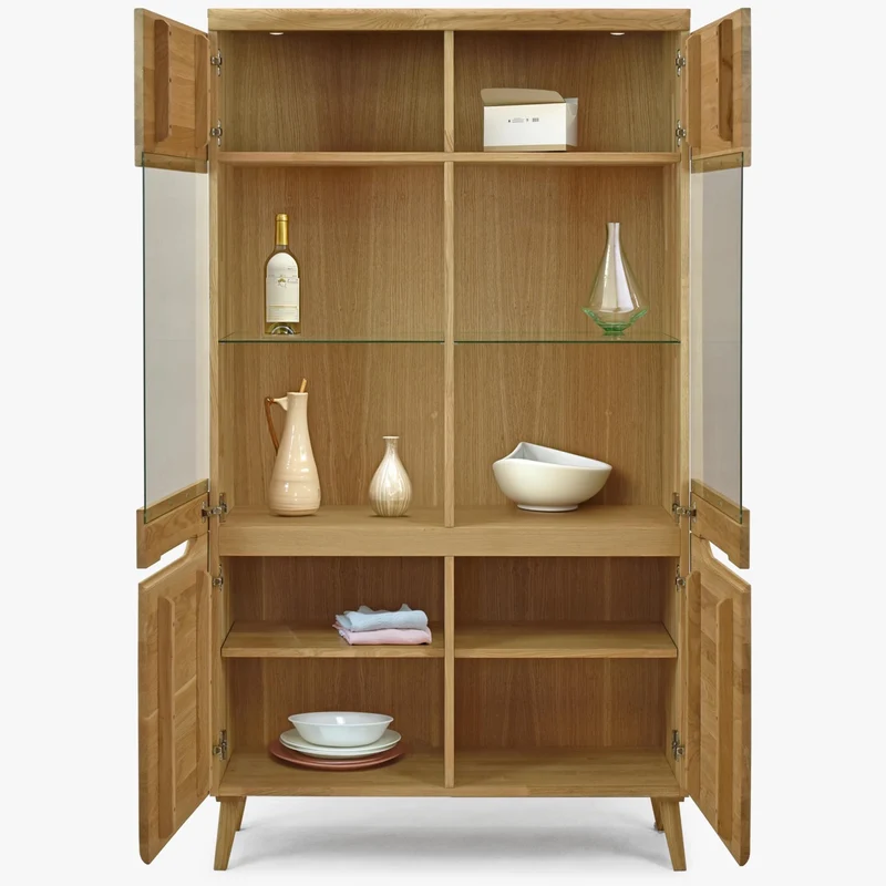 Buffet vitrine en bois massif de chêne Milan 2 - NordicStory