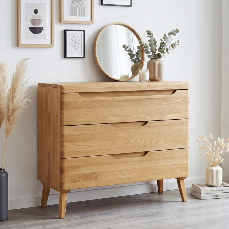 Commode en bois massif de chêne Milan - NordicStory