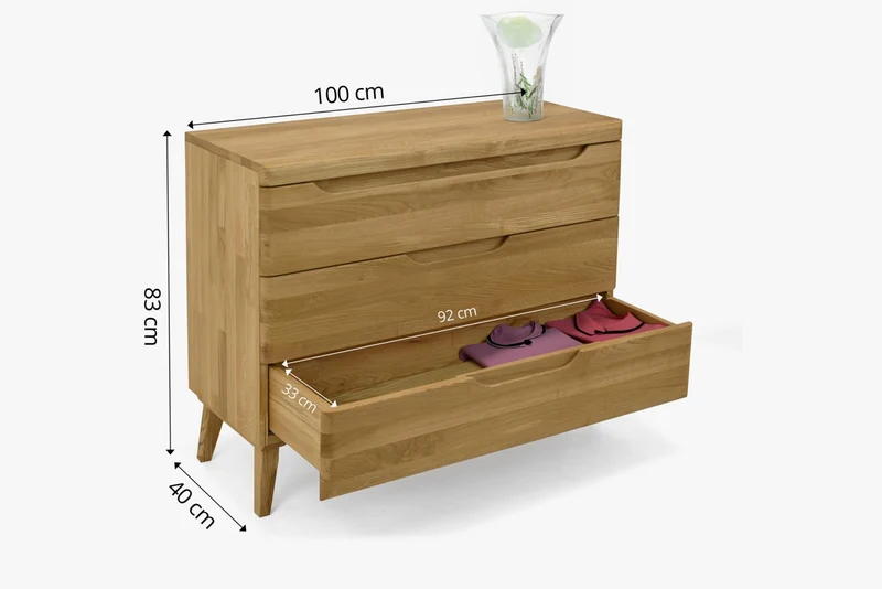 Commode en bois massif de chêne Milan - NordicStory