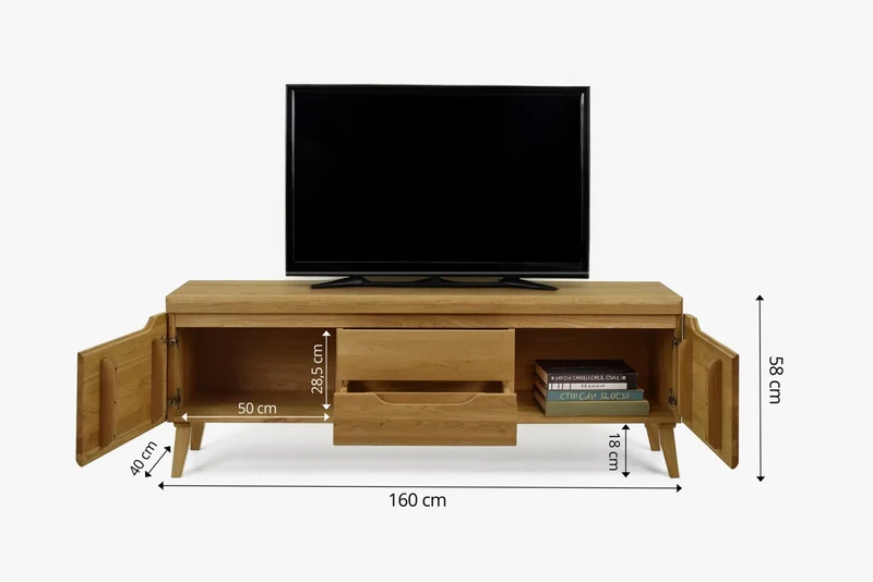 Meuble TV en bois massif de chêne Milan - NordicStory