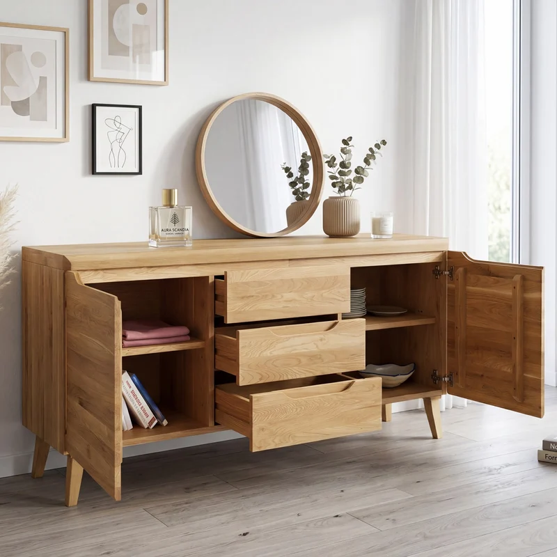 Buffet en bois massif de chêne Milan 3 - NordicStory
