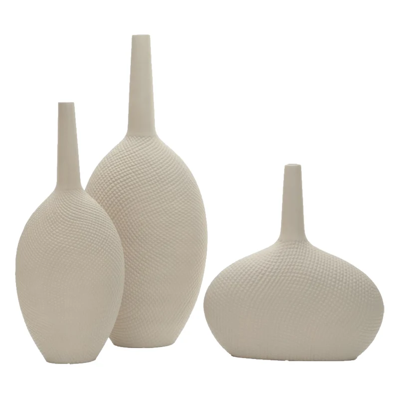 Vase en céramique texturée beige-greige - Hawana