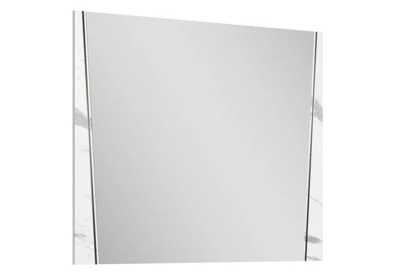 Miroir mural rectangulaire 123 cm blanc laqué - Anna
