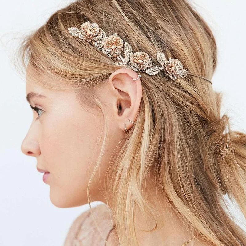 Golden flower headband