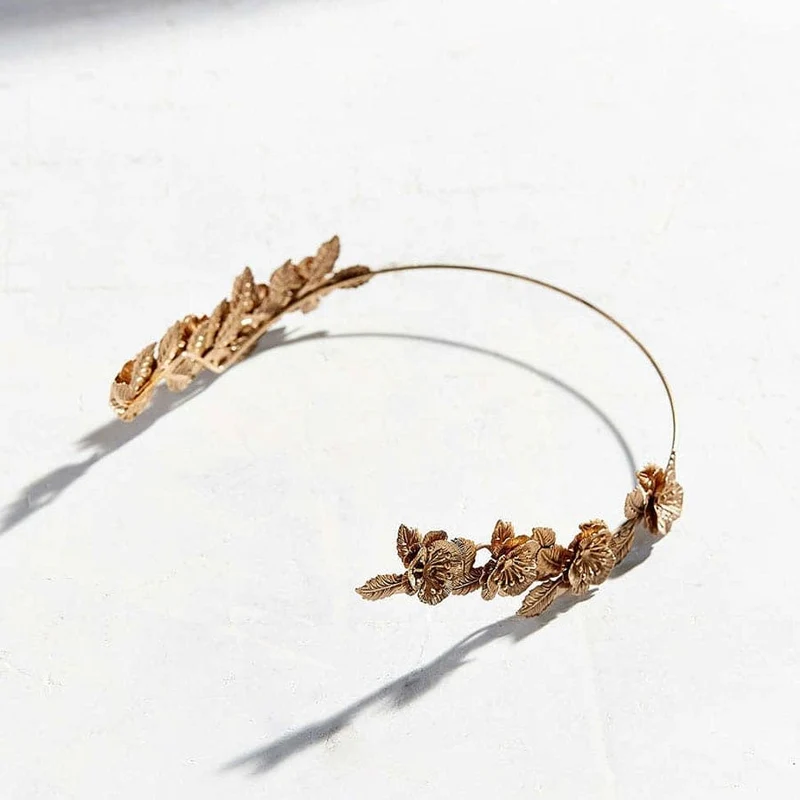 Golden flower headband