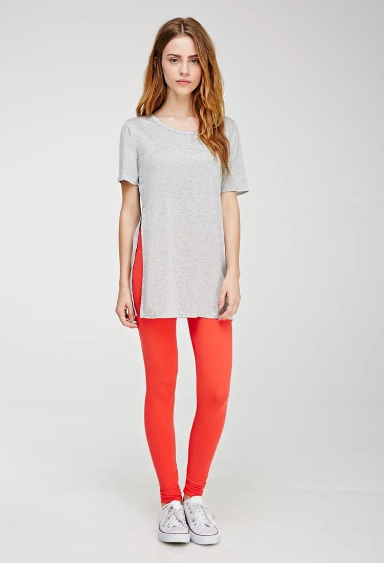 Grey Cotton Leggings