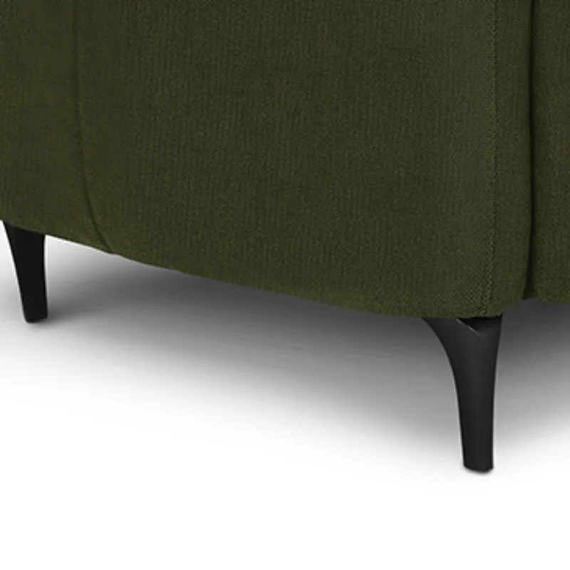 Sectionnel en tissu vert foncé avec chaise longue - Janlie