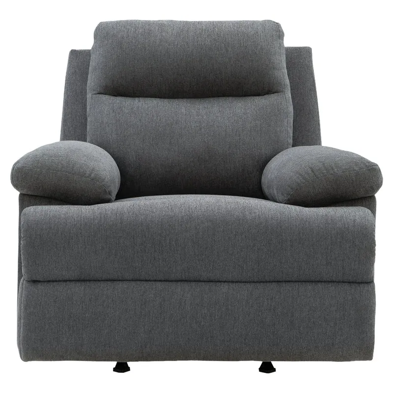 Fauteuil berçant et inclinable en tissu chenille gris charcoal - Side-Swipe