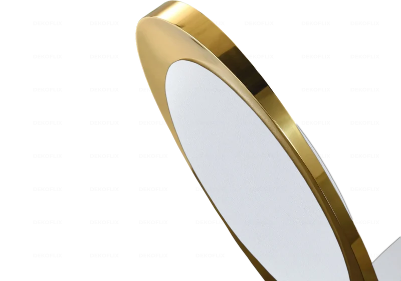 Chaises médaillon simili-cuir blanc doré - Aura x4
