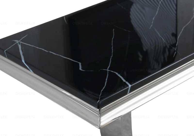 Console marbre noir argent - Bobo