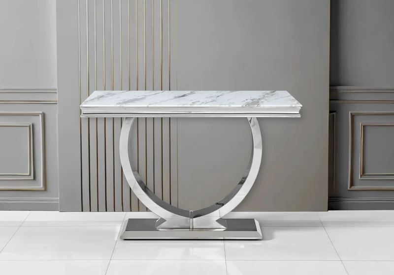 Console marbre blanc argent - Bobo