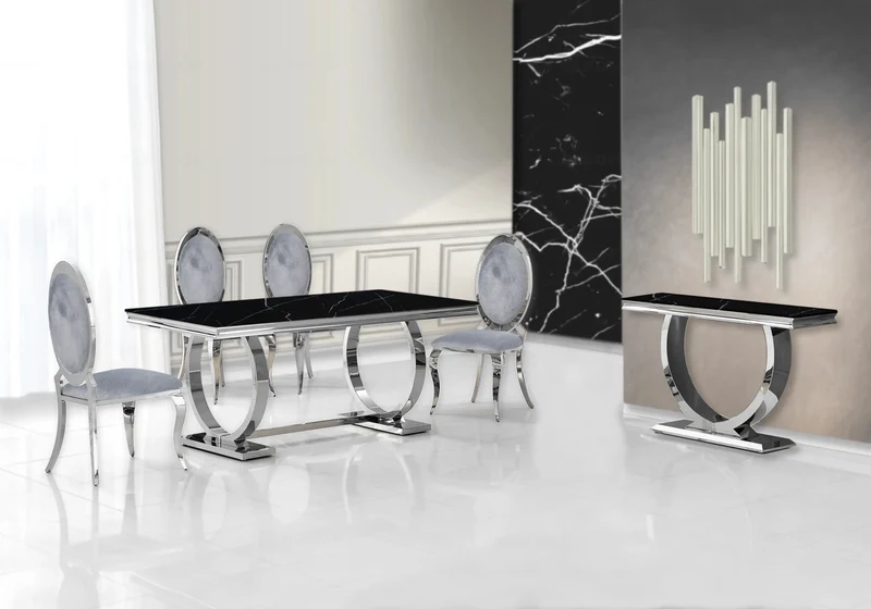 Console marbre blanc argent - Bobo