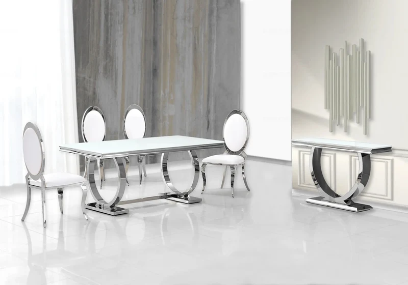 Table basse verre blanc argent - Bobo