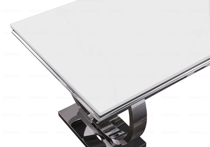 Table basse verre blanc argent - Bobo
