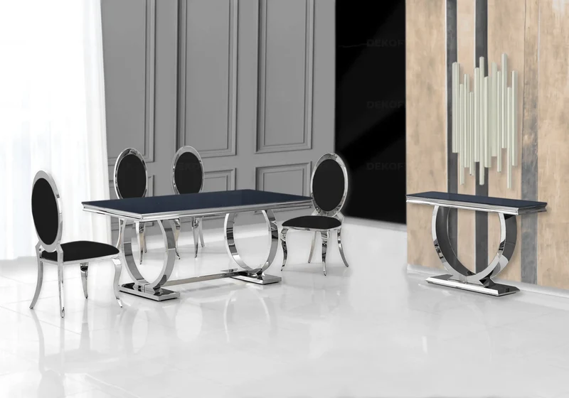 Table basse verre noir argent - Bobo