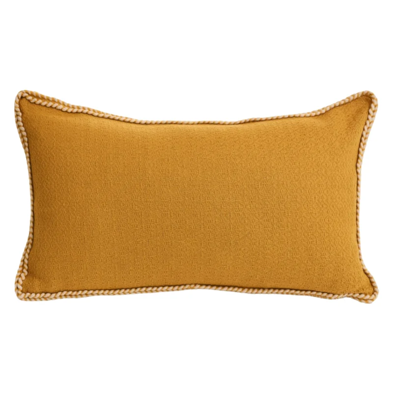 Coussin 12 x 22 po en coton passpoil surpiqué