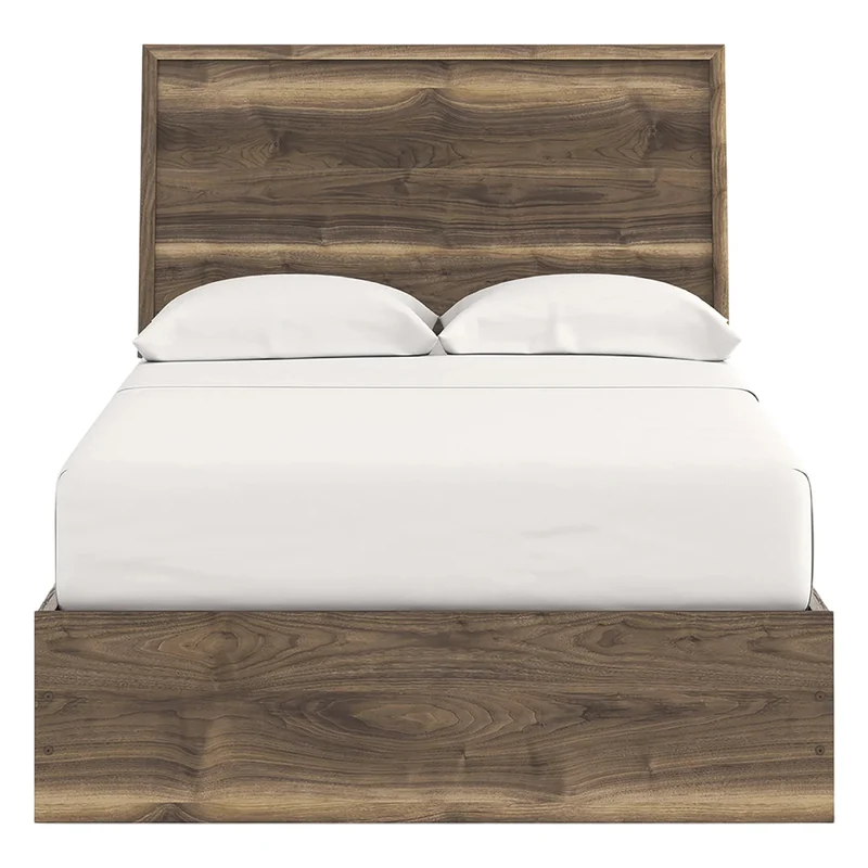 Lit complet en bois/MDF brun noyer Simple / Double / Grand / Très grand - Chirason