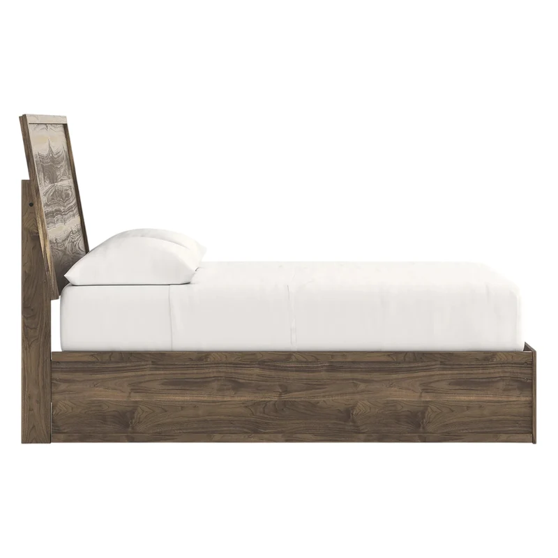 Lit complet en bois/MDF brun noyer Simple / Double / Grand / Très grand - Chirason
