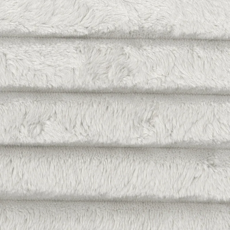 Sectionnel 2 pièces en tissu blanc/aspect cuir gris avec chaise longue et coussins - Clairette Court