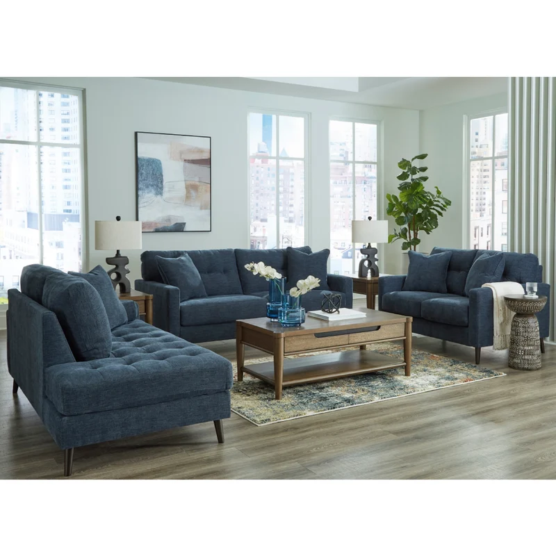 Chaise longue d'angle en tissu avec coussins - Bixler