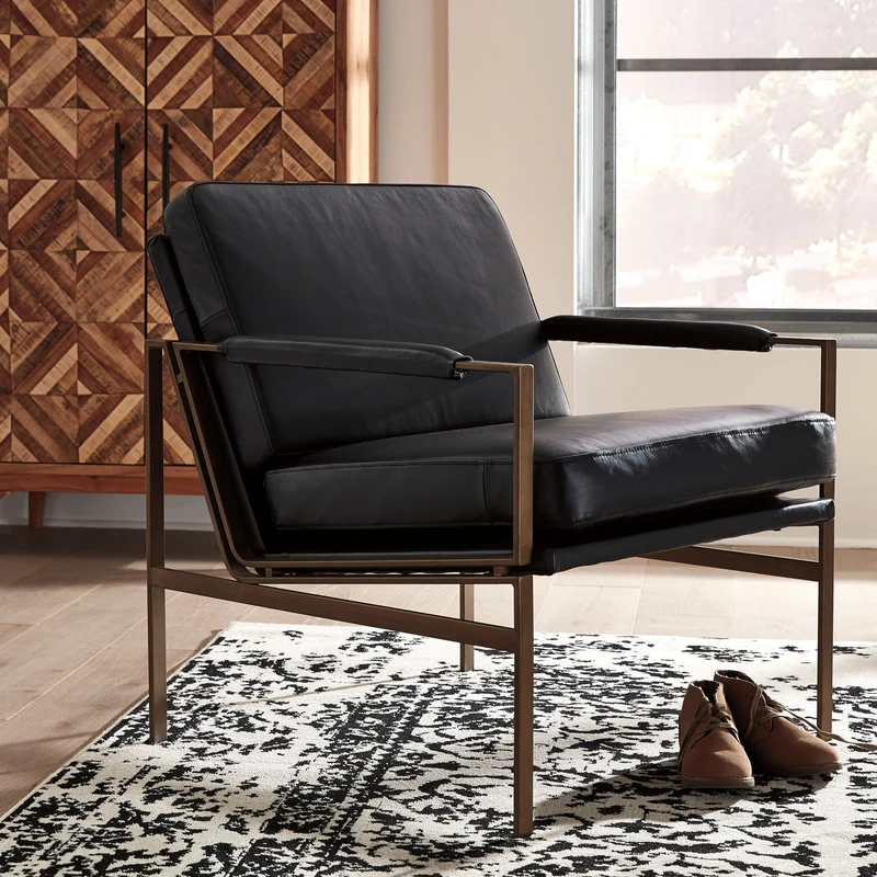 Chaise d'appoint en cuir - Puckman
