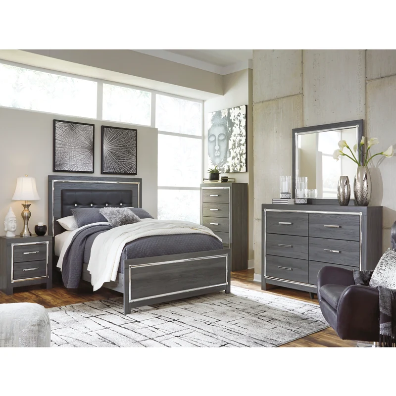 Miroir de bureau en bois/MDF gris - Lodanna