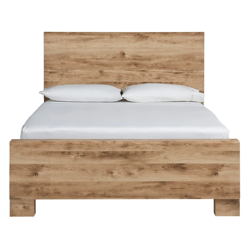 Lit complet en bois/MDF brun clair Simple / Grand / Très grand - Hyanna