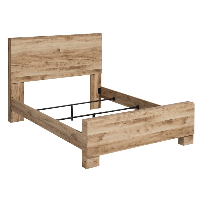 Lit complet en bois/MDF brun clair Simple / Grand / Très grand - Hyanna