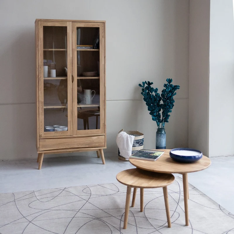 Table basse gigogne en bois massif de chêne Malmo - NordicStory