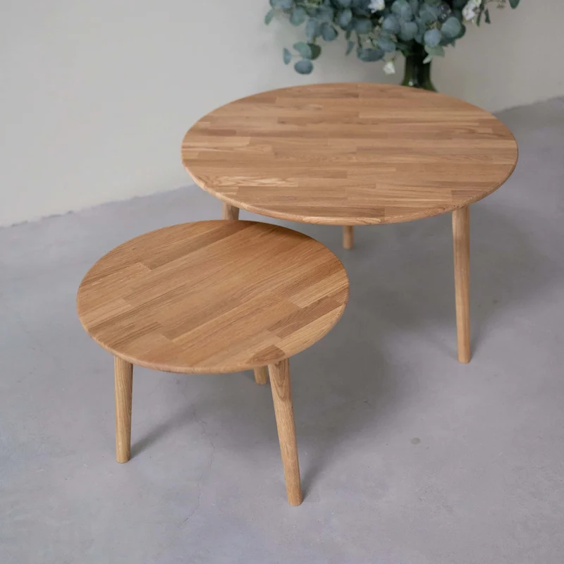 Table basse gigogne en bois massif de chêne Malmo - NordicStory