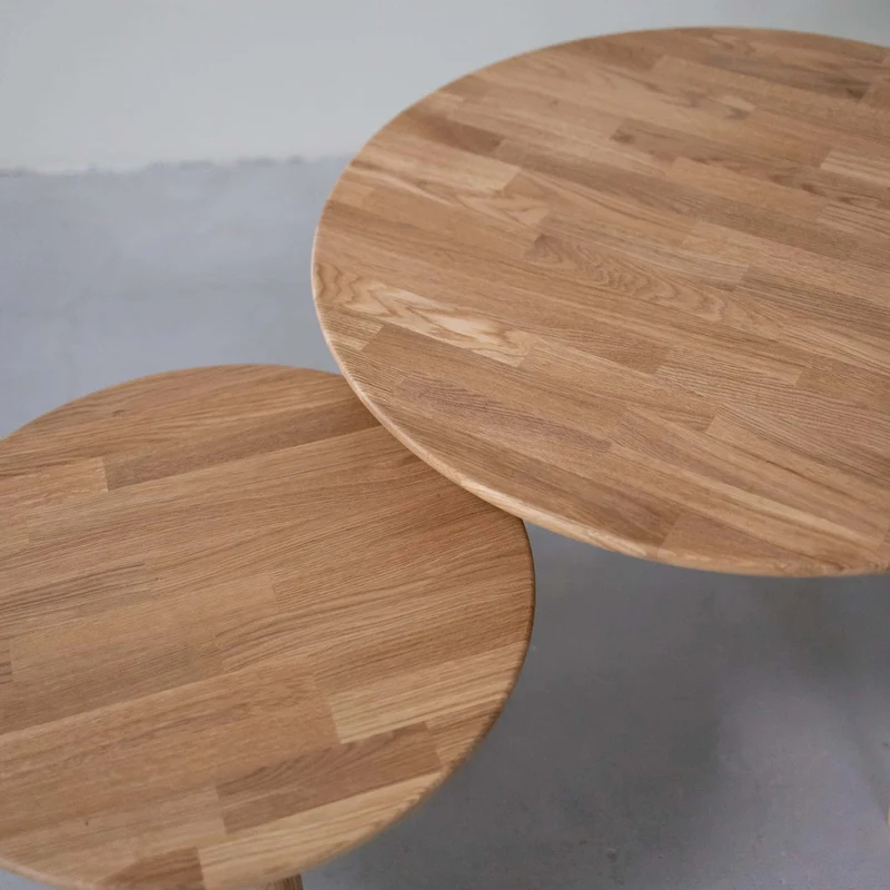 Table basse gigogne en bois massif de chêne Malmo - NordicStory