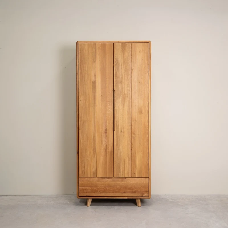 Armoire 2 portes en bois massif de chêne Genève - NordicStory