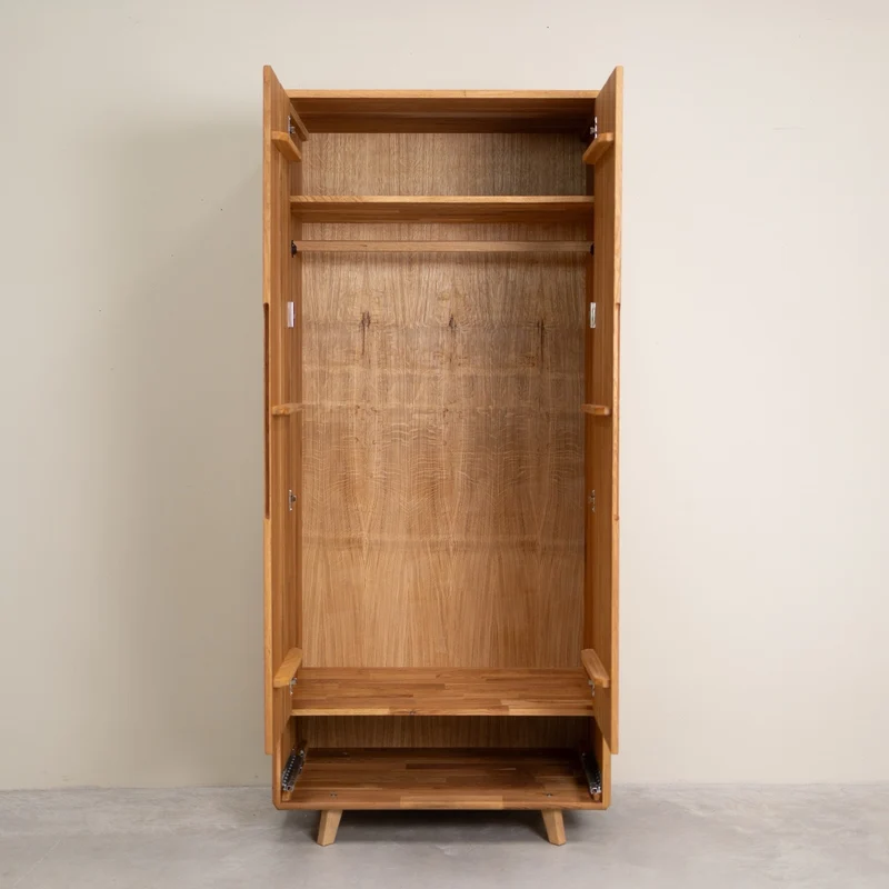 Armoire 2 portes en bois massif de chêne Genève - NordicStory