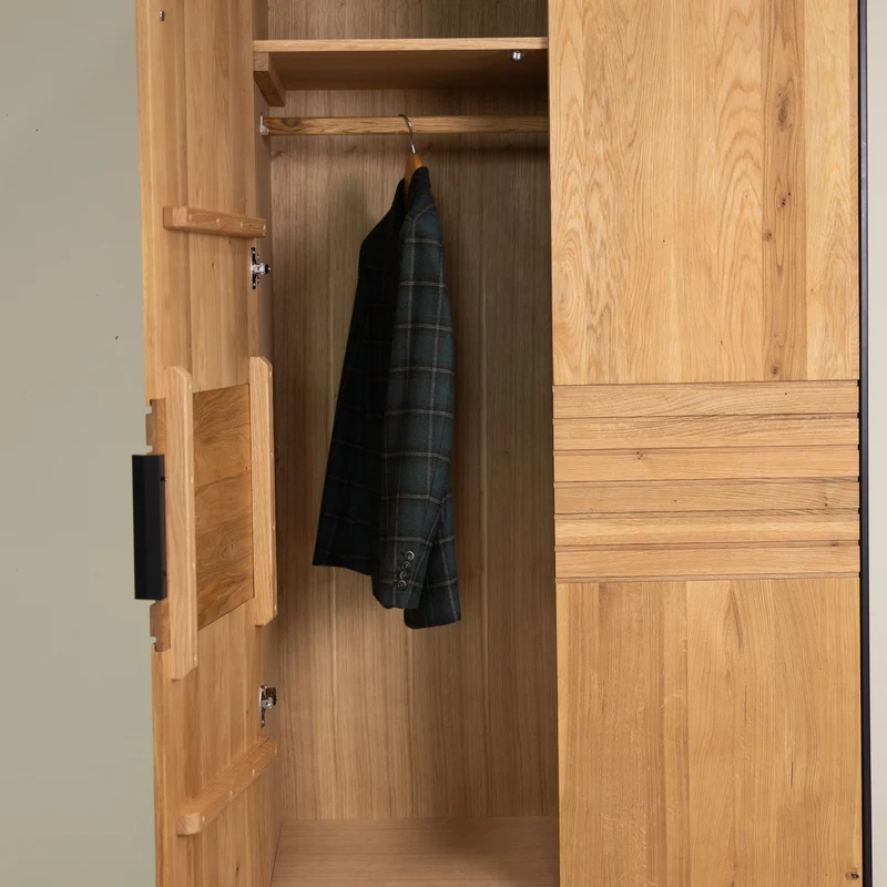 Armoire 2 portes en bois massif de chêne Runa - NordicStory