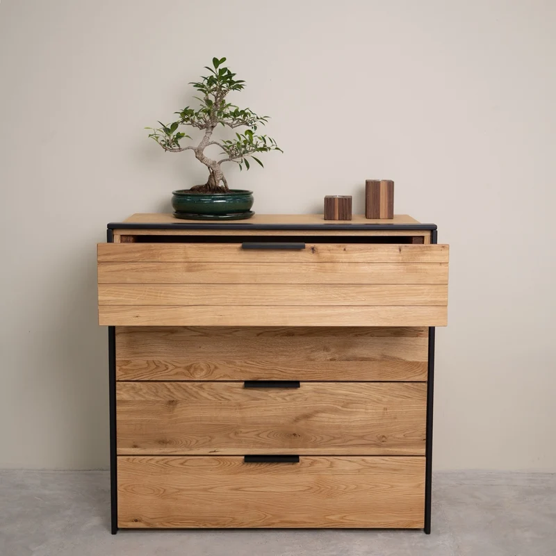 Commode en bois massif de chêne Runa – NordicStory