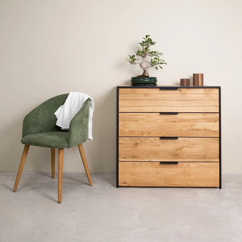 Commode en bois massif de chêne Runa – NordicStory