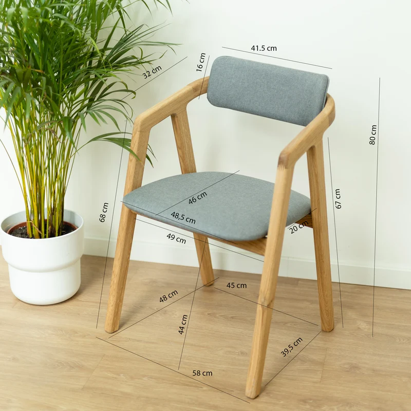 Chaise en bois massif de chêne Soho, revêtement - Lot de 2 ou 4 chaises - NordicStory