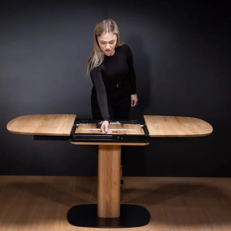 Table de salle à manger extensible en chêne massif LUNA - VESKOR