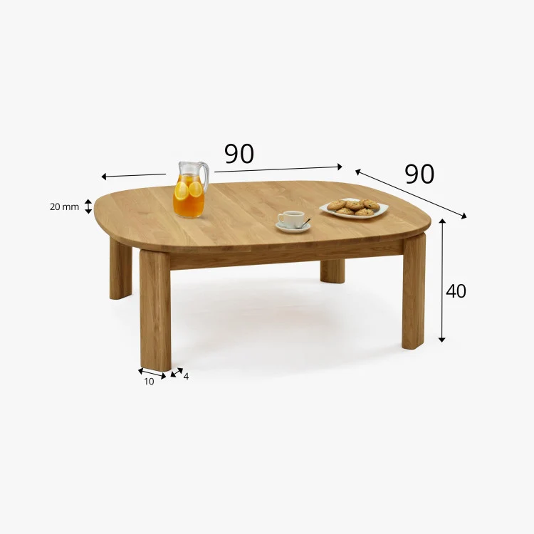 Table basse en bois massif de chêne Victoria - NordicStory