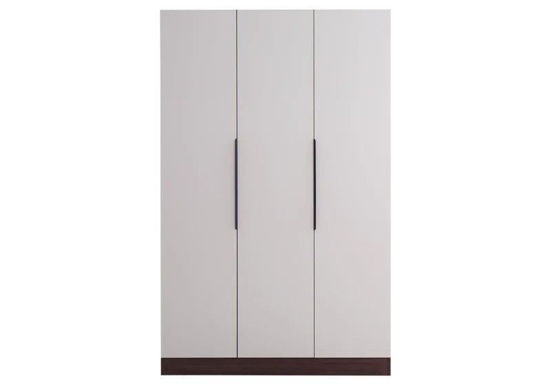 Armoire de rangement 3 portes beige et noyer - Axel
