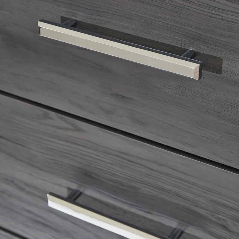 Bureau à 6 tiroirs en bois/MDF gris - Lodanna