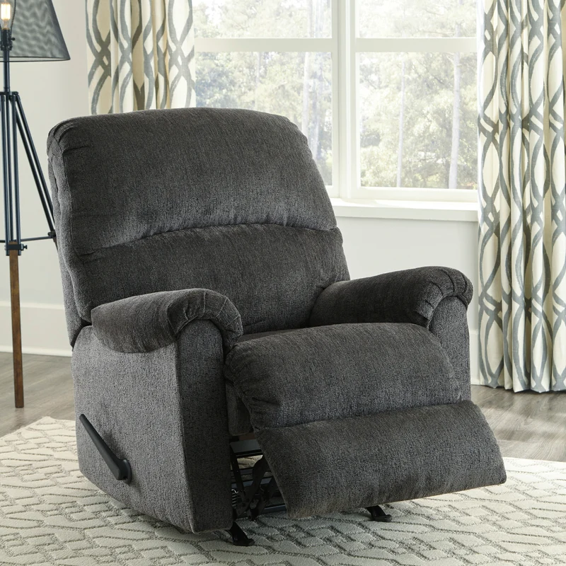 Fauteuil inclinable en tissu gris foncé - Ballinasloe