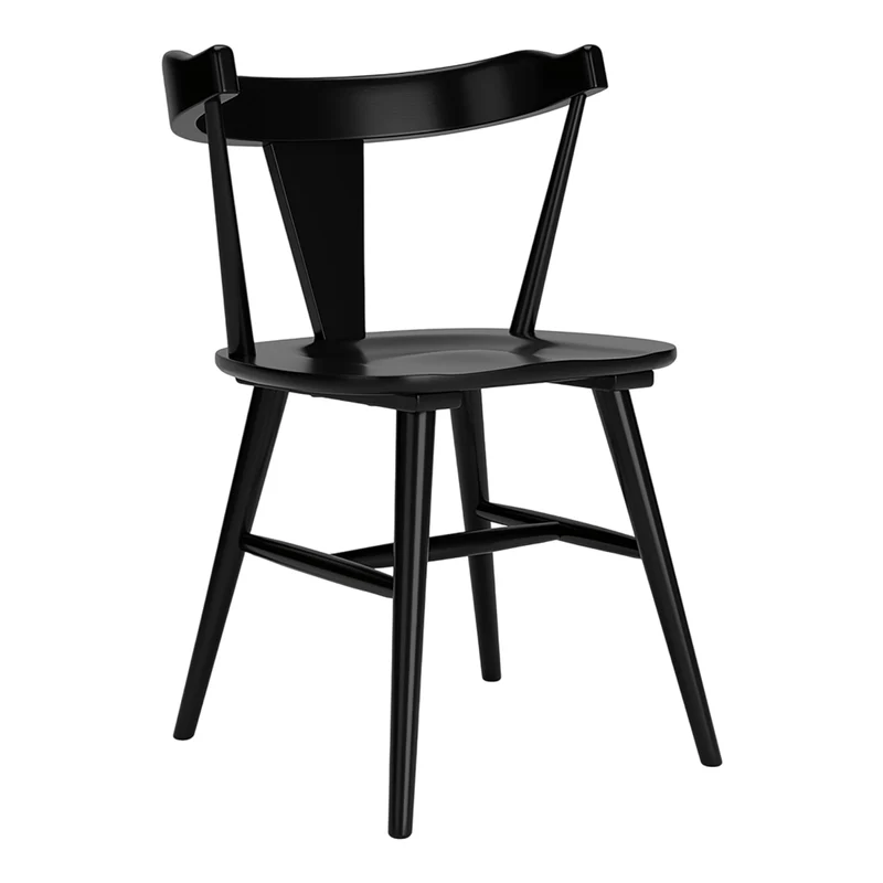 Ensemble de 2 chaises de salle à manger en bois noir - Gretlynn