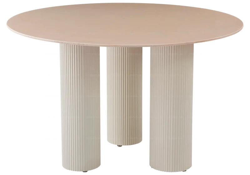 Table à manger céramique beige brillant - Elio
