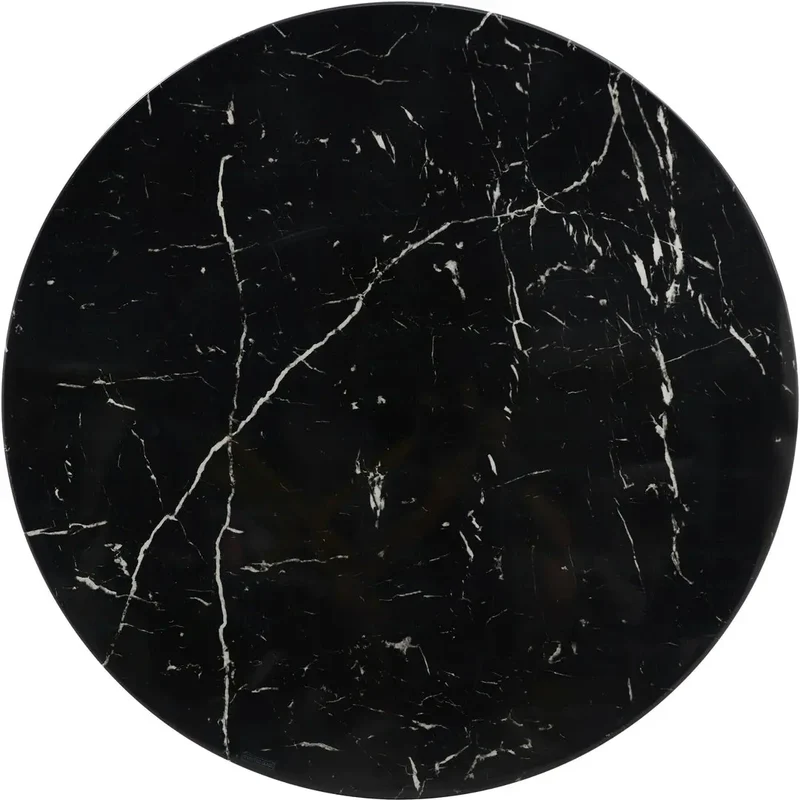 Table basse ronde noire marbre blanc - Gala