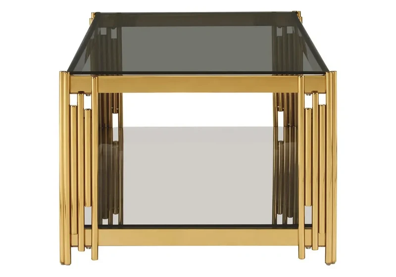 Table basse design doré noir - Eve