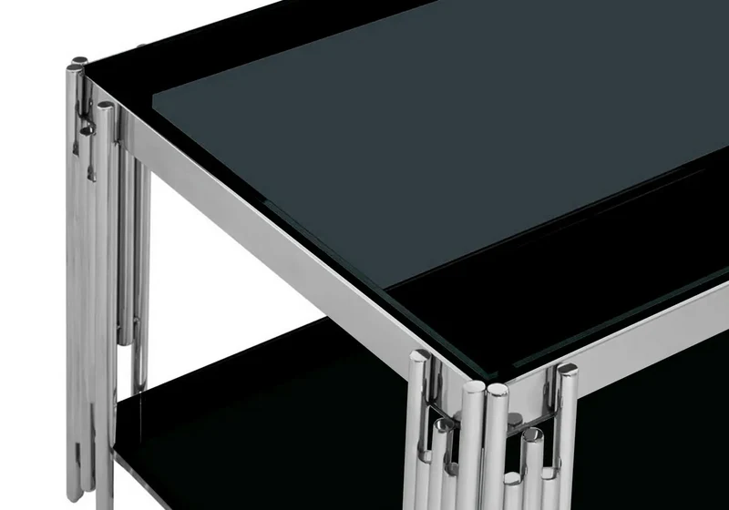 Table basse design chromé noir - Eve