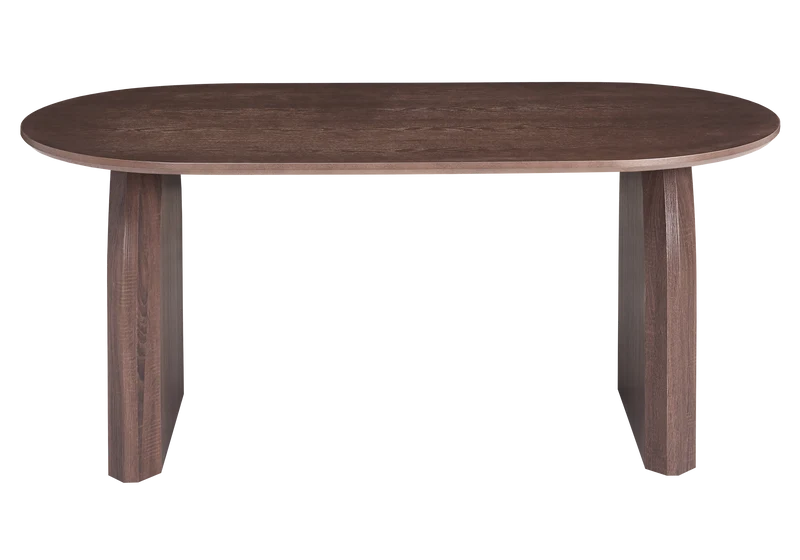 Table à manger ovale bois noyer foncé - Nael